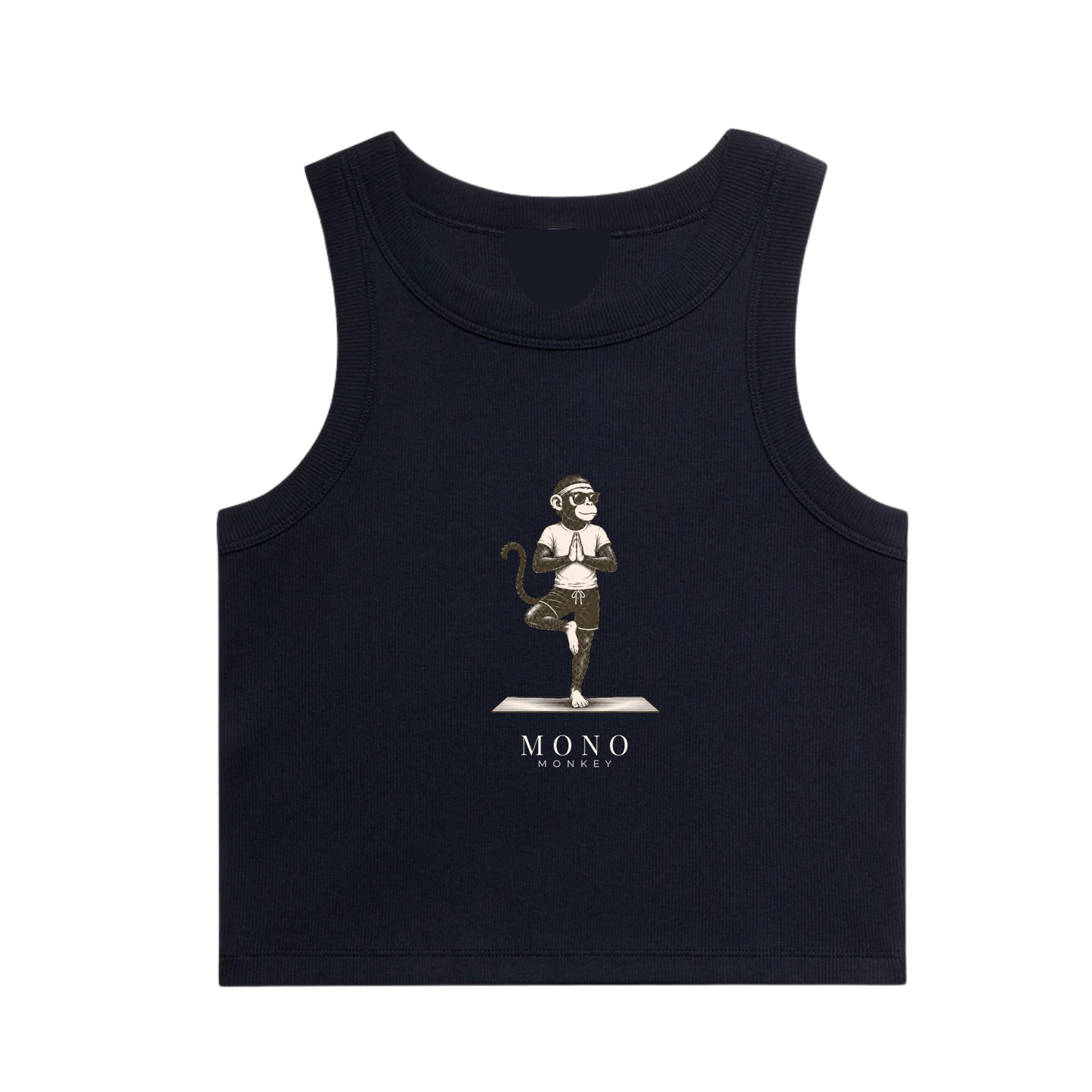 Mono Monkey Tree Pose Tank - Navy