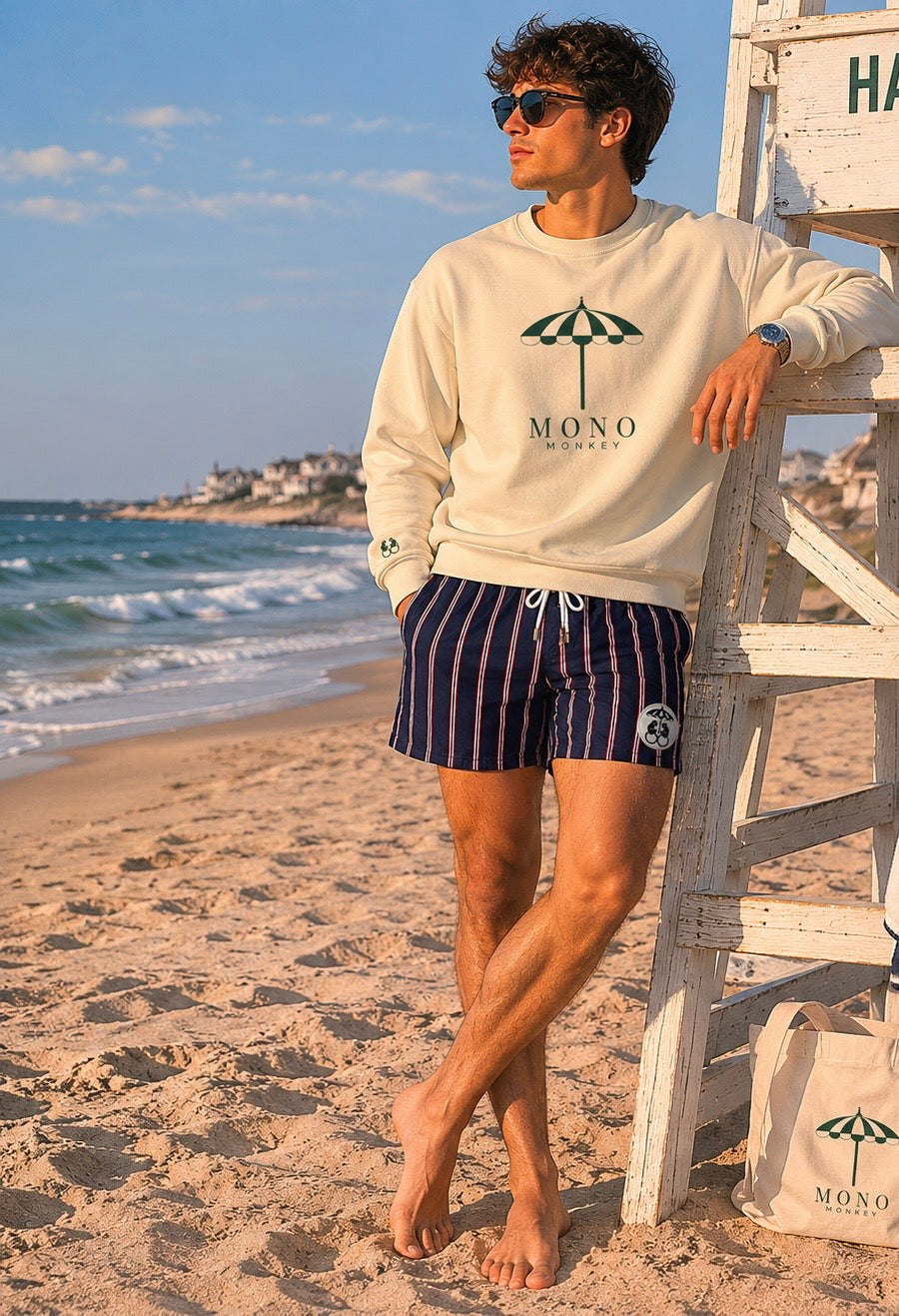 Parasol Club Crewneck - Ecru | Mono Monkey Originals