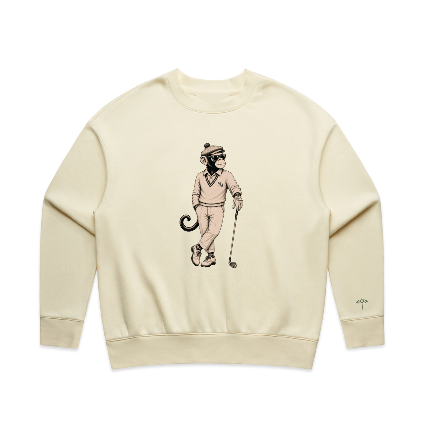Monkey Golf Society Crewneck Sweatshirt - Butter