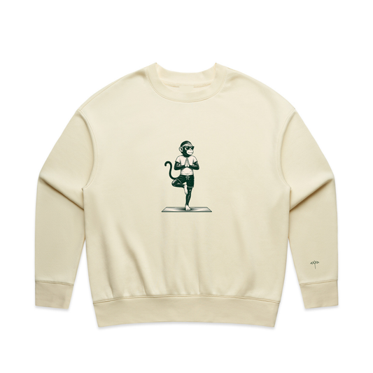 Mono Monkey Tree Pose Crew - Ecru