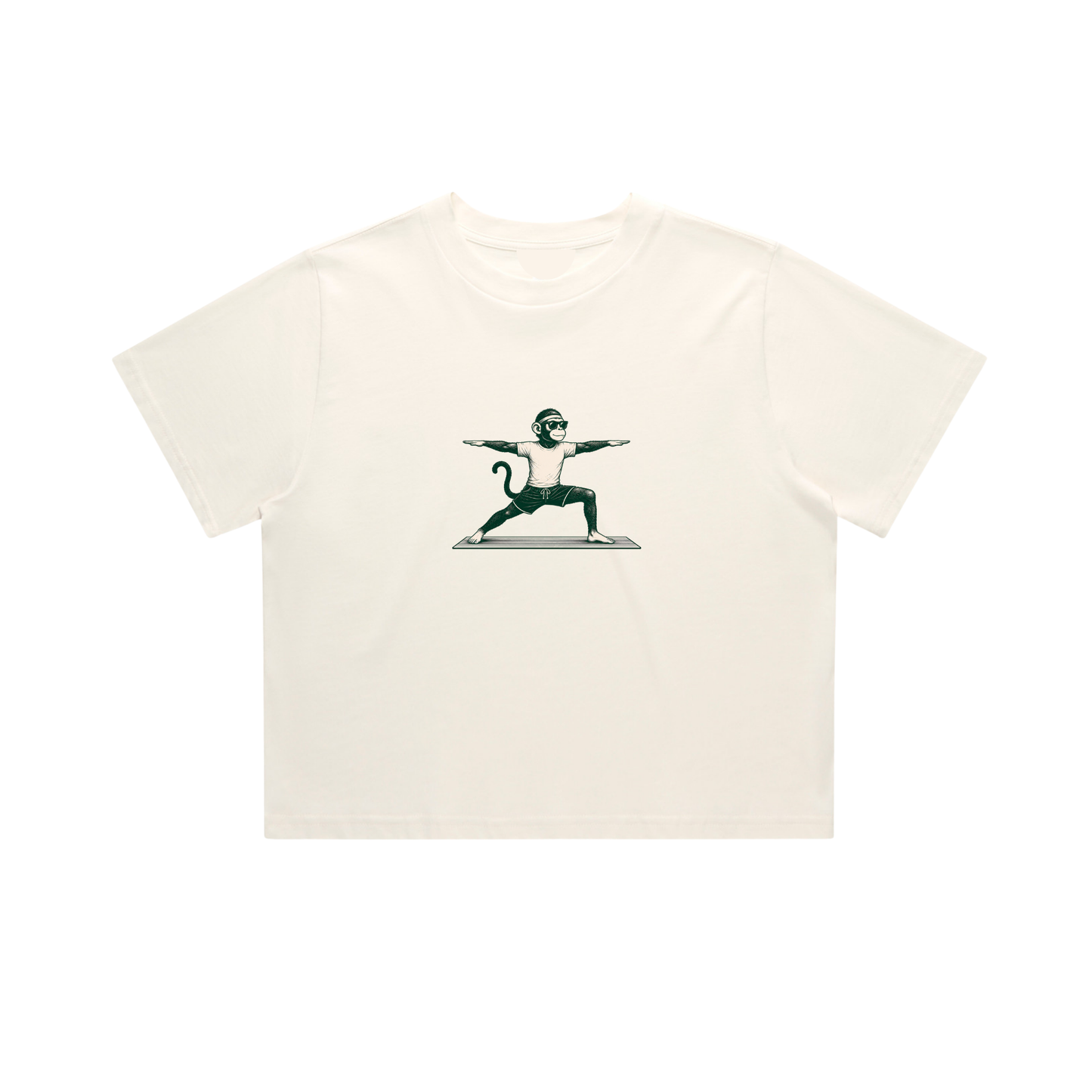 Mono Monkey Warrior Crop Tee - Ecru