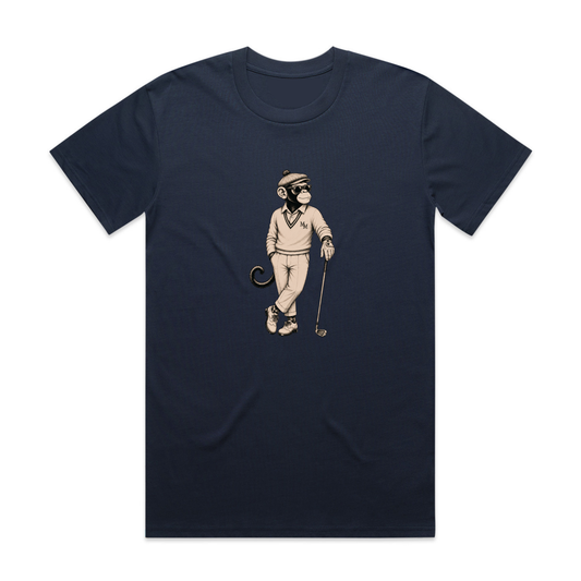 Monkey Club Golfer Tee - Navy