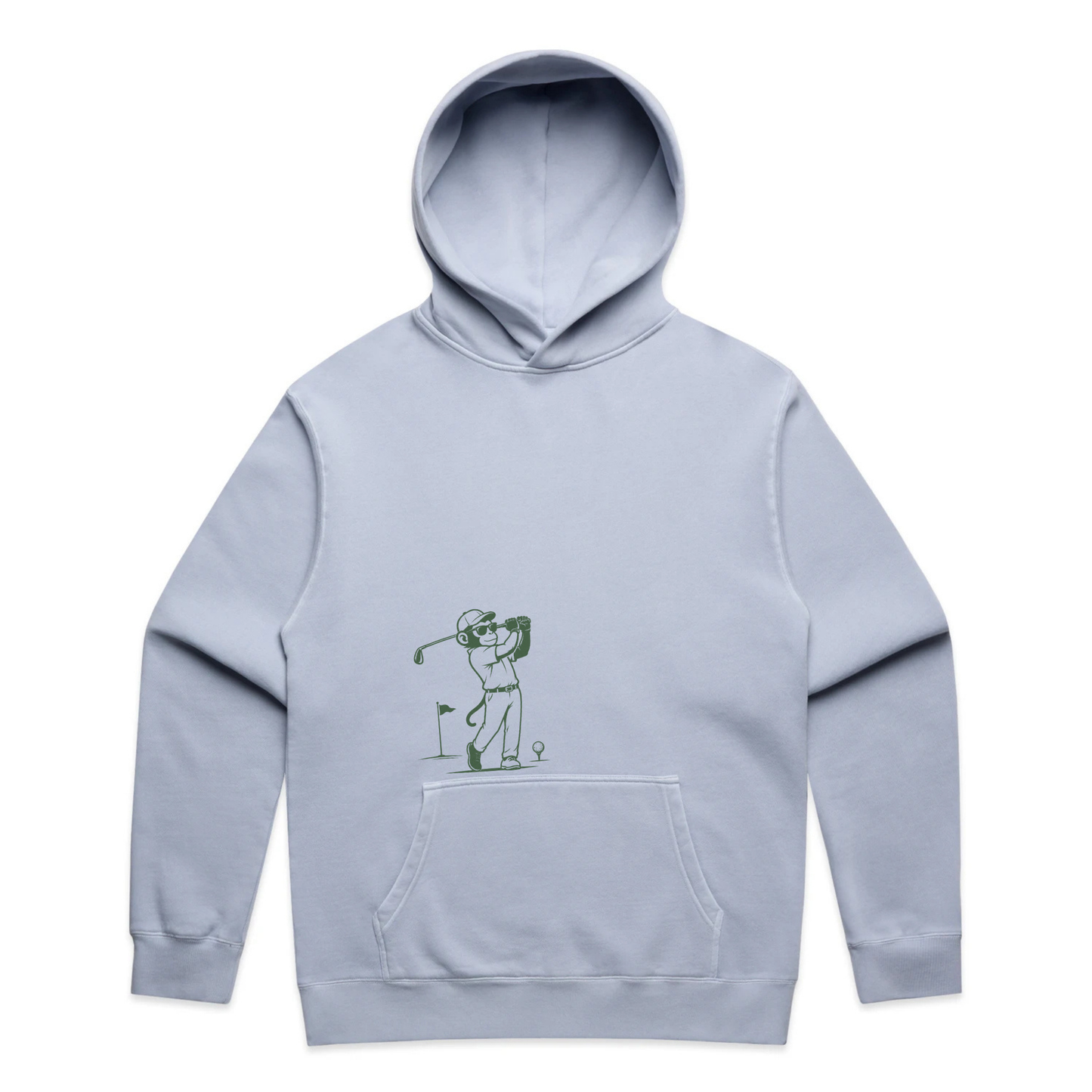 Monkey Golfer Hoodie - Sky Blue