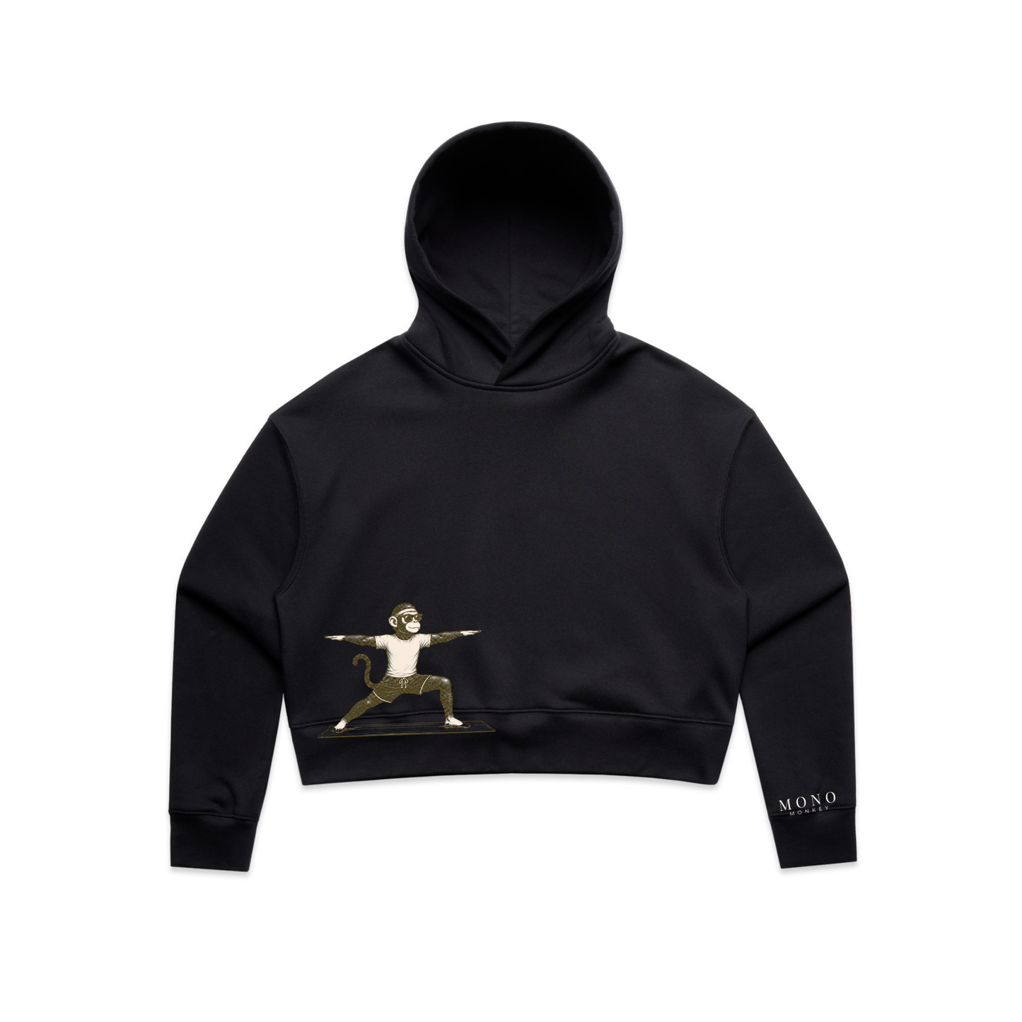 Mono Monkey Yoga Club Crop Hoodie - Black