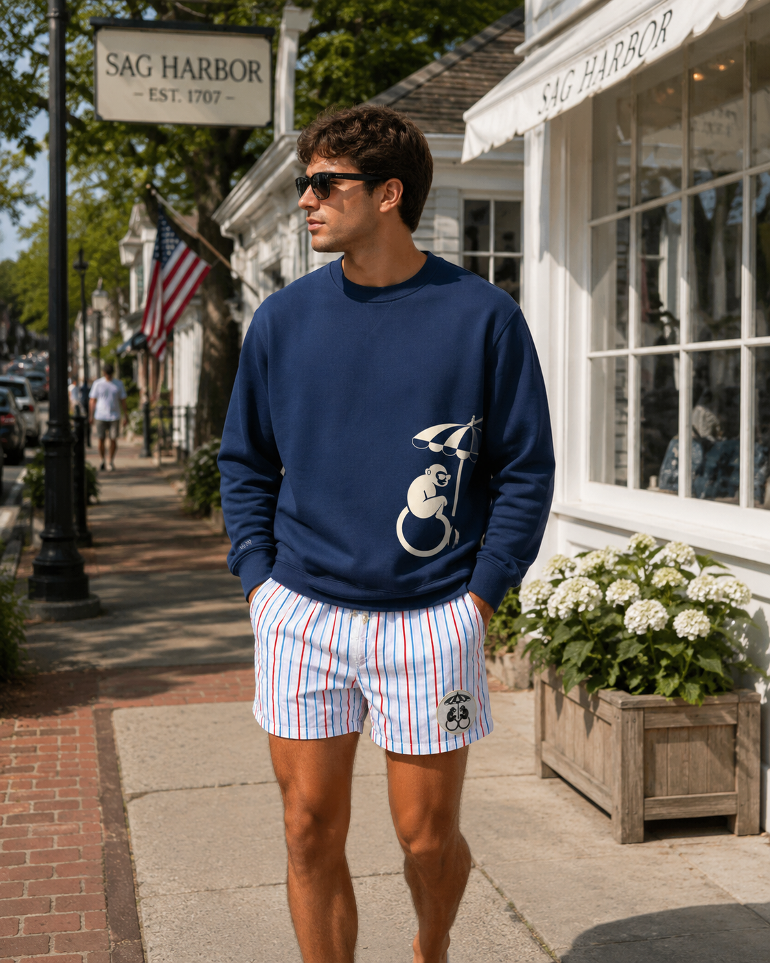 The Beach Club Crewneck - Navy | Mono Monkey Originals