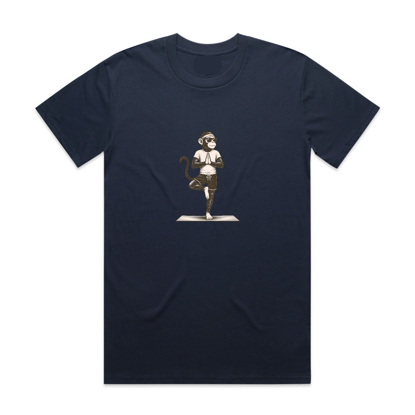 Mono Monkey Tree Pose Tee - Navy