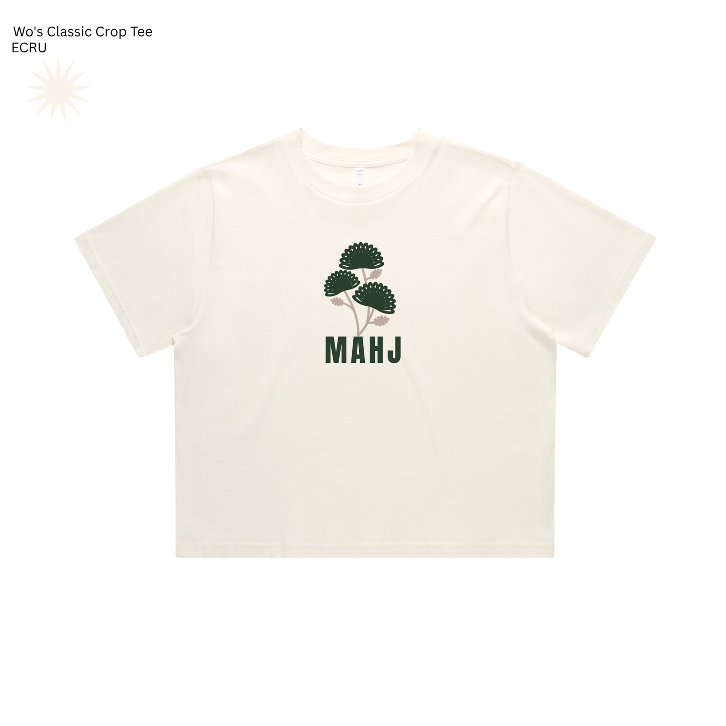 Mahj Blossom Crop Tee – Natural
