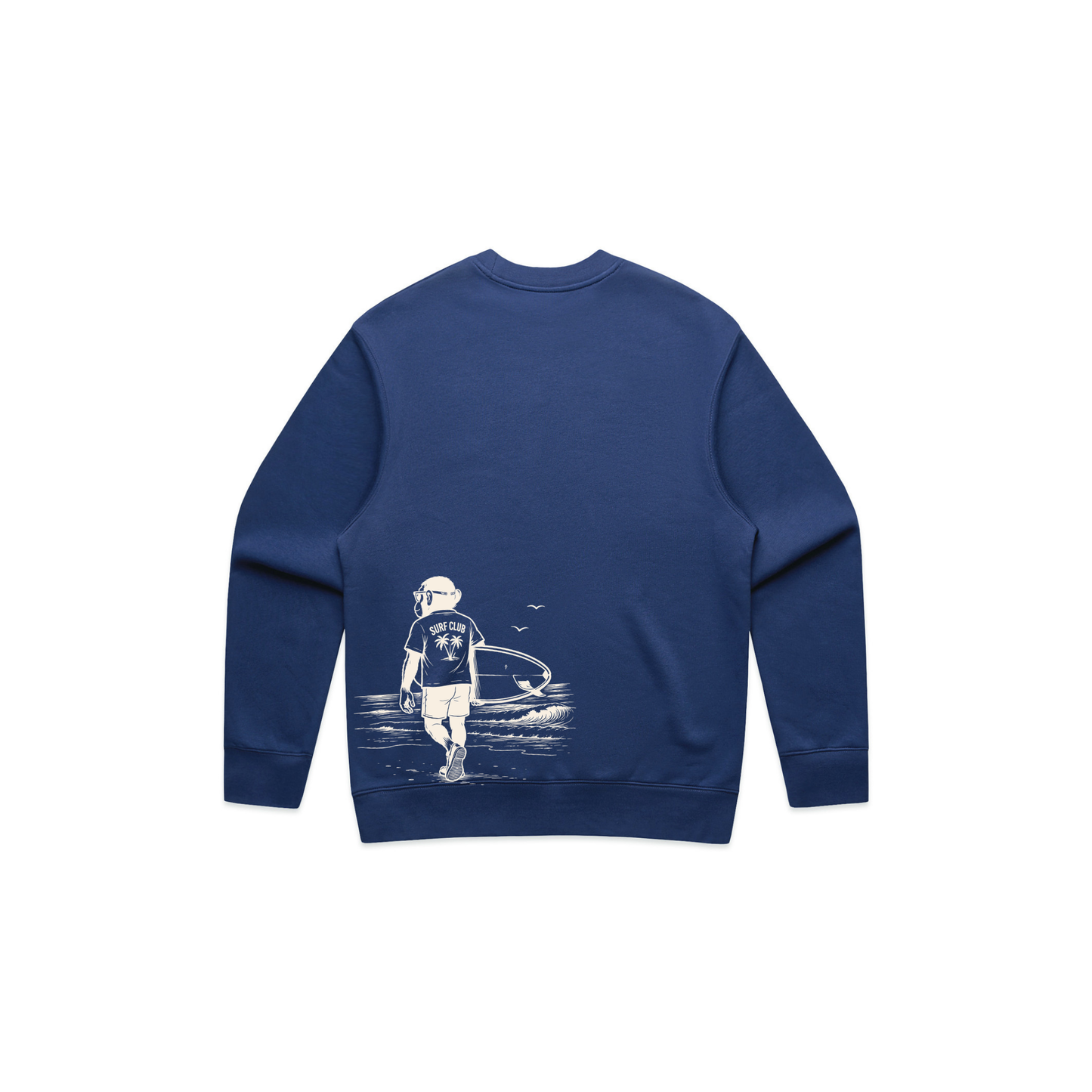 Surf Monkey Back Crewneck – Cobalt Blue