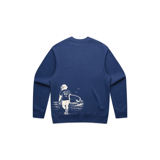 Surf Monkey Back Crewneck – Cobalt Blue