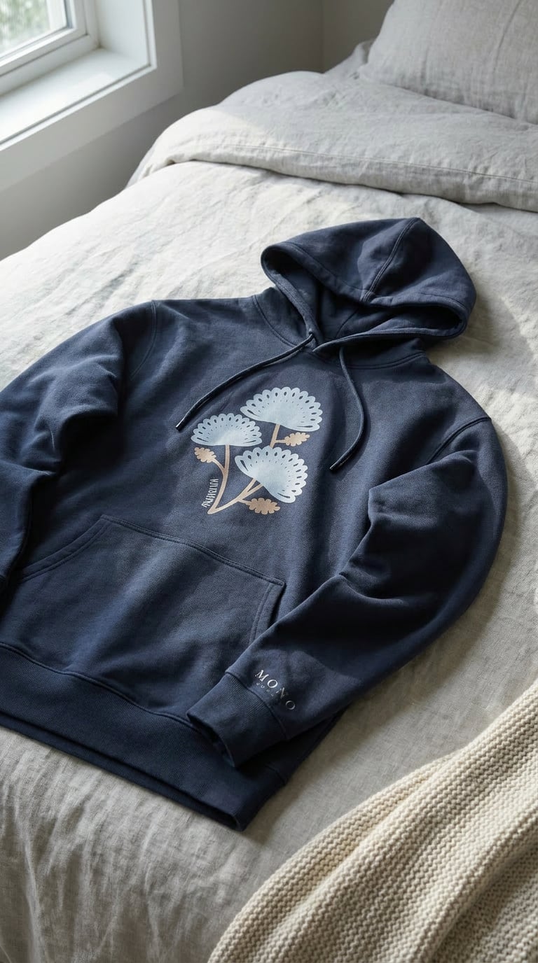 MONO MONKEY Mahjong Flower Hoodie - Midnight Navy