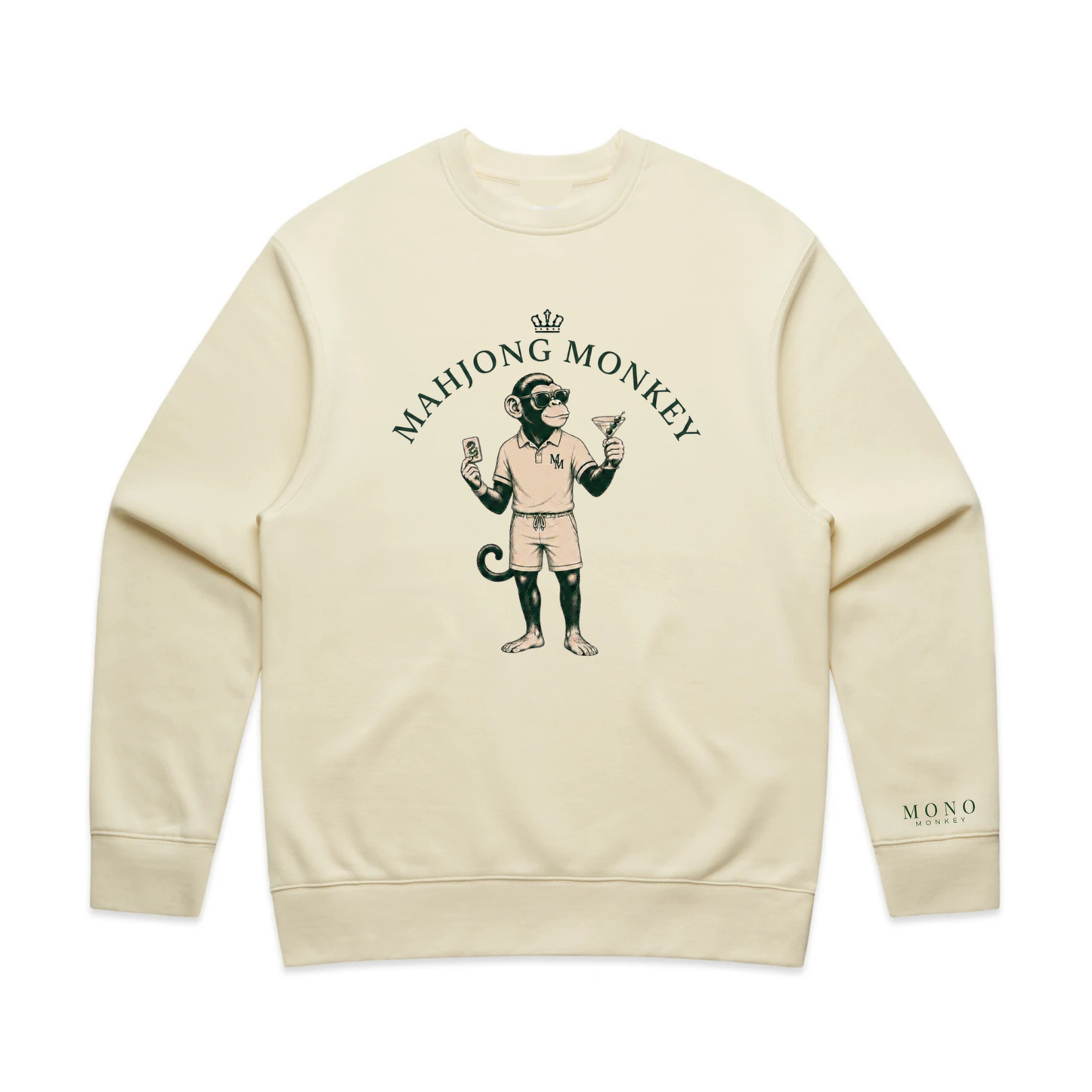 Mahjong Monkey Crewneck – Ecru