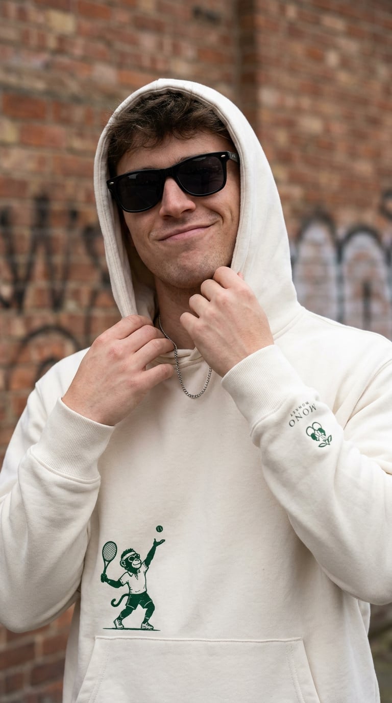 MONO MONKEY Tennis Serve Hoodie - Vanilla Cream