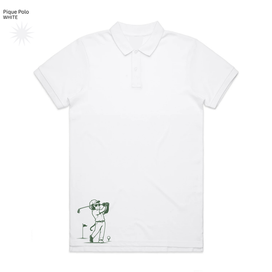 Monkey Swing Piqué Polo - White