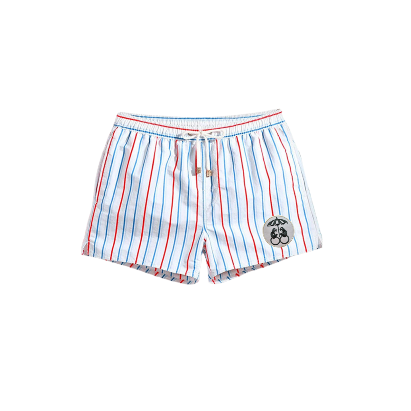 Capri Stripe Swim Short - White Multi Stripe | Mono Monkey Originals