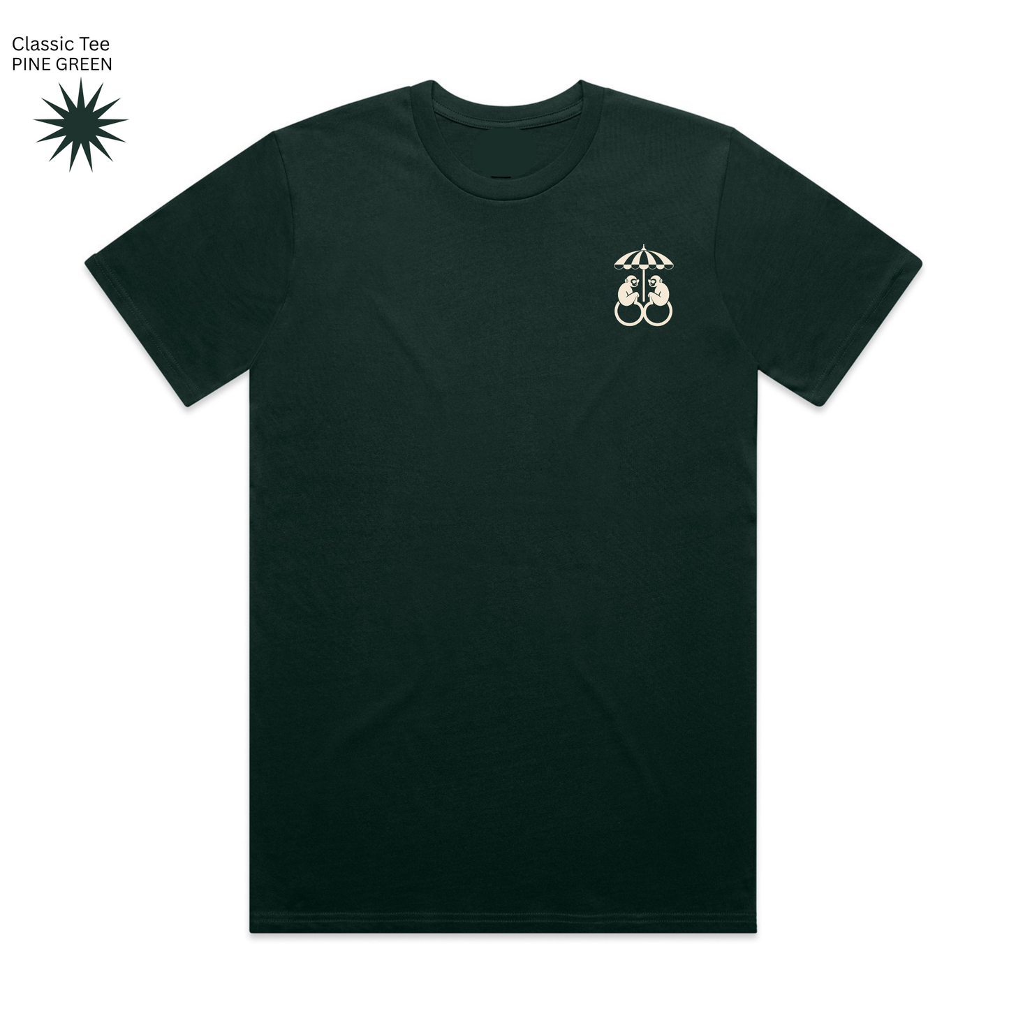MONO MONKEY Parasol Tee - Forest Green