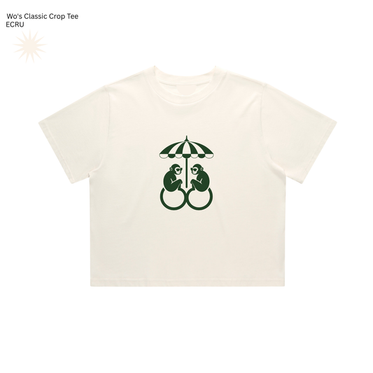 Mono Monkey Signature Crop Tee - Ecru
