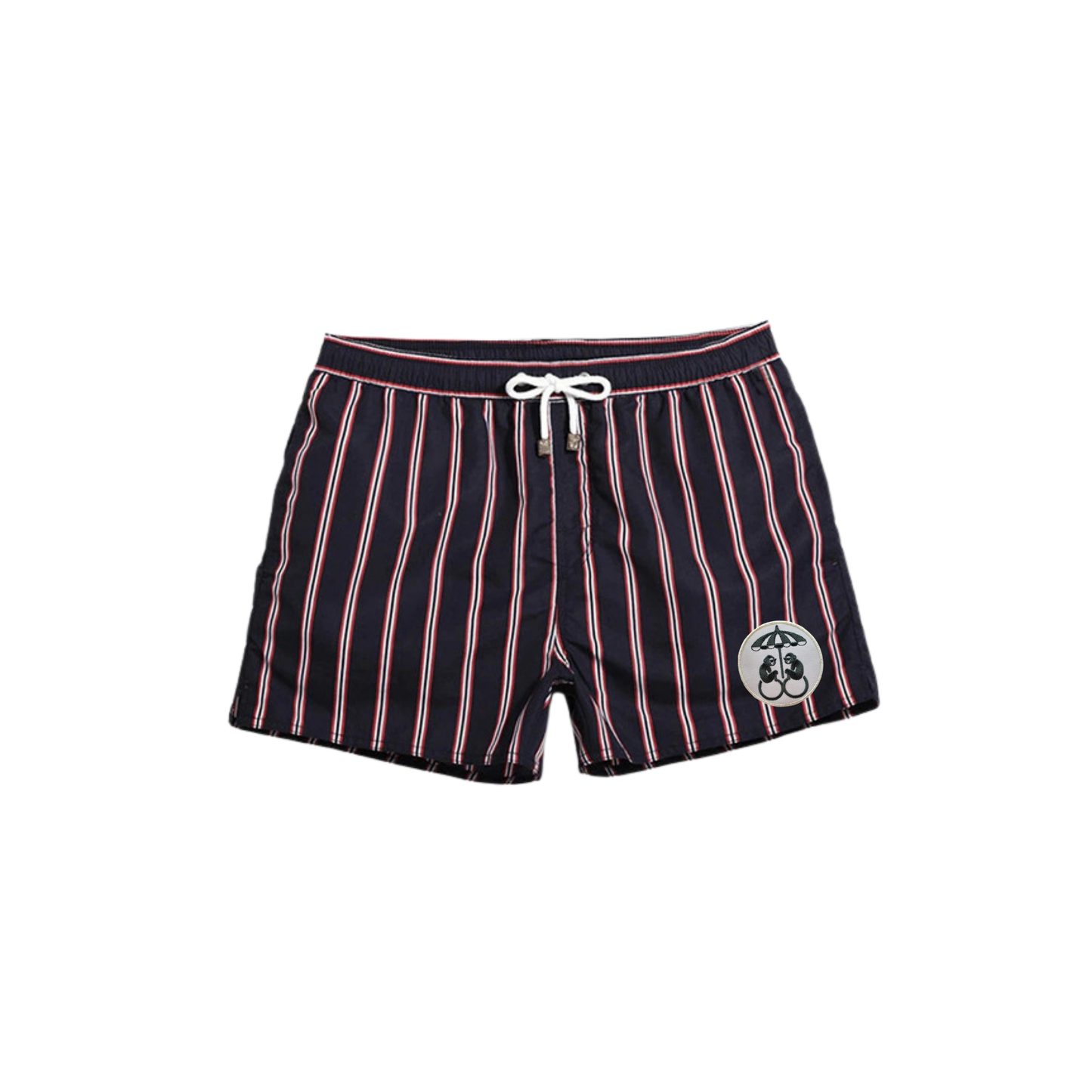 Riviera Stripe Swim Short - Navy Red Stripe | Mono Monkey Originals
