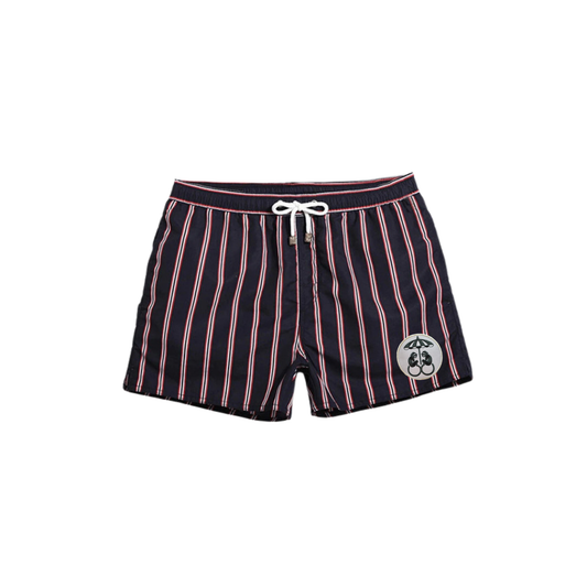 Riviera Stripe Swim Short - Navy Red Stripe | Mono Monkey Originals
