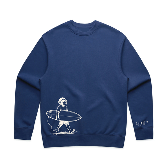 Surf Monkey Crewneck – Cobalt Blue
