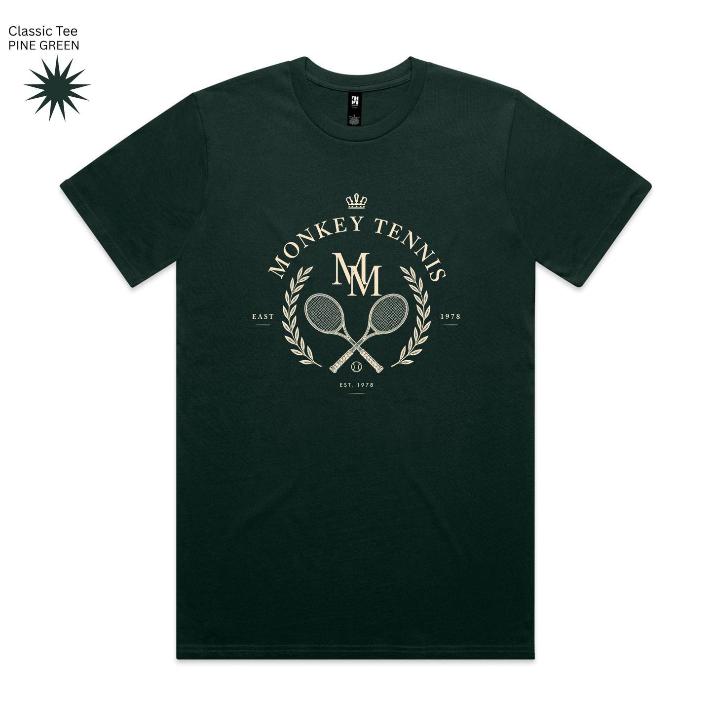 MONO MONKEY Tennis Club Tee - Forest Green