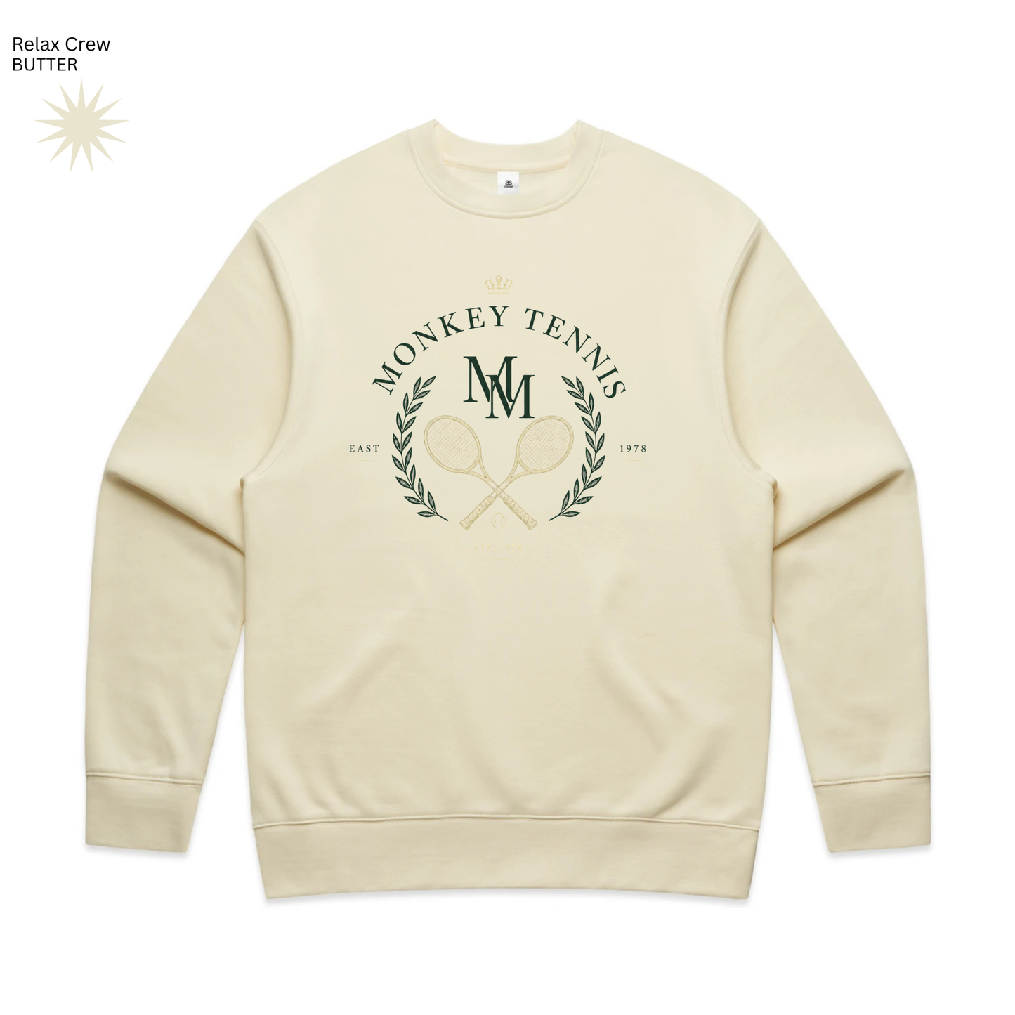 MONO MONKEY Tennis Club Crewneck - Butter
